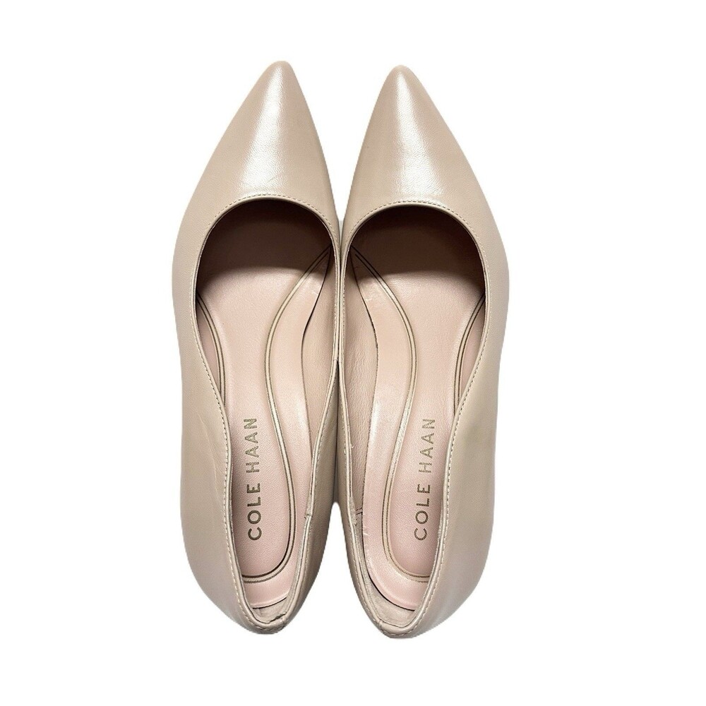 NEW Cole Haan Womens Size 8 Nude Brushed Leather Grand Ambition York Pumps - Picture 5 of 9